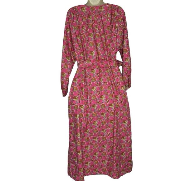 J Crew Collection NEW Tie-Waist Cotton Poplin Dress in Ratti® Pink Blooms Print - Picture 7 of 14